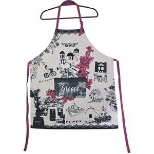 ~KEDIMA~Kitchen Apron Greek Cooking Apron Greece Themed Gifts Greek Apron NWOT.